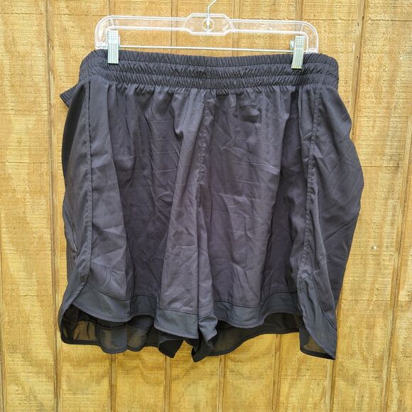 Athleta Mesh Racer Run Short Black 4" Inseam Womens Plus Size 3X - Picture 1 of 7